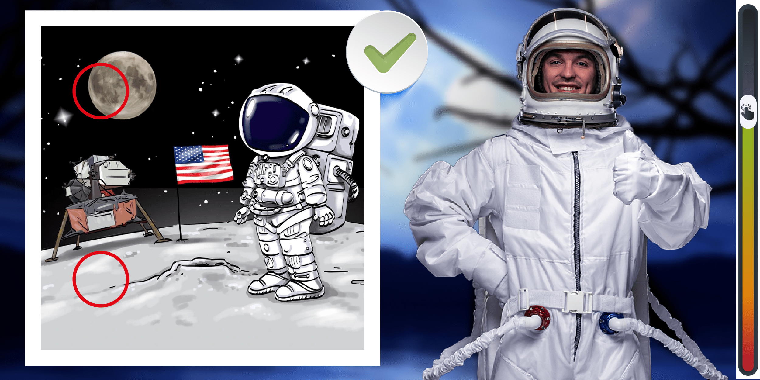 Vizuálna výzva: dokážete odhaliť skrytú chybu na obrázku astronauta za menej ako 5 sekúnd? Otestujte si svoju pozornosť k detailom!